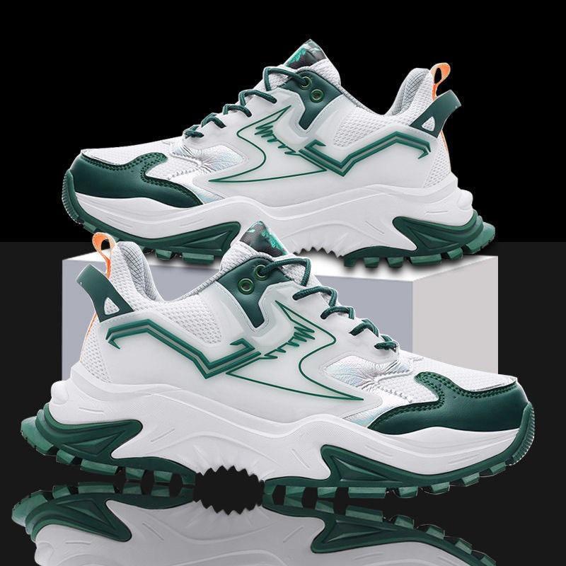 Men's Chunky Sneakers New Breathable Mesh Sports Shoes Non-slip Casual Running Shoes For Men Thick Sole Platform Dad Shoes