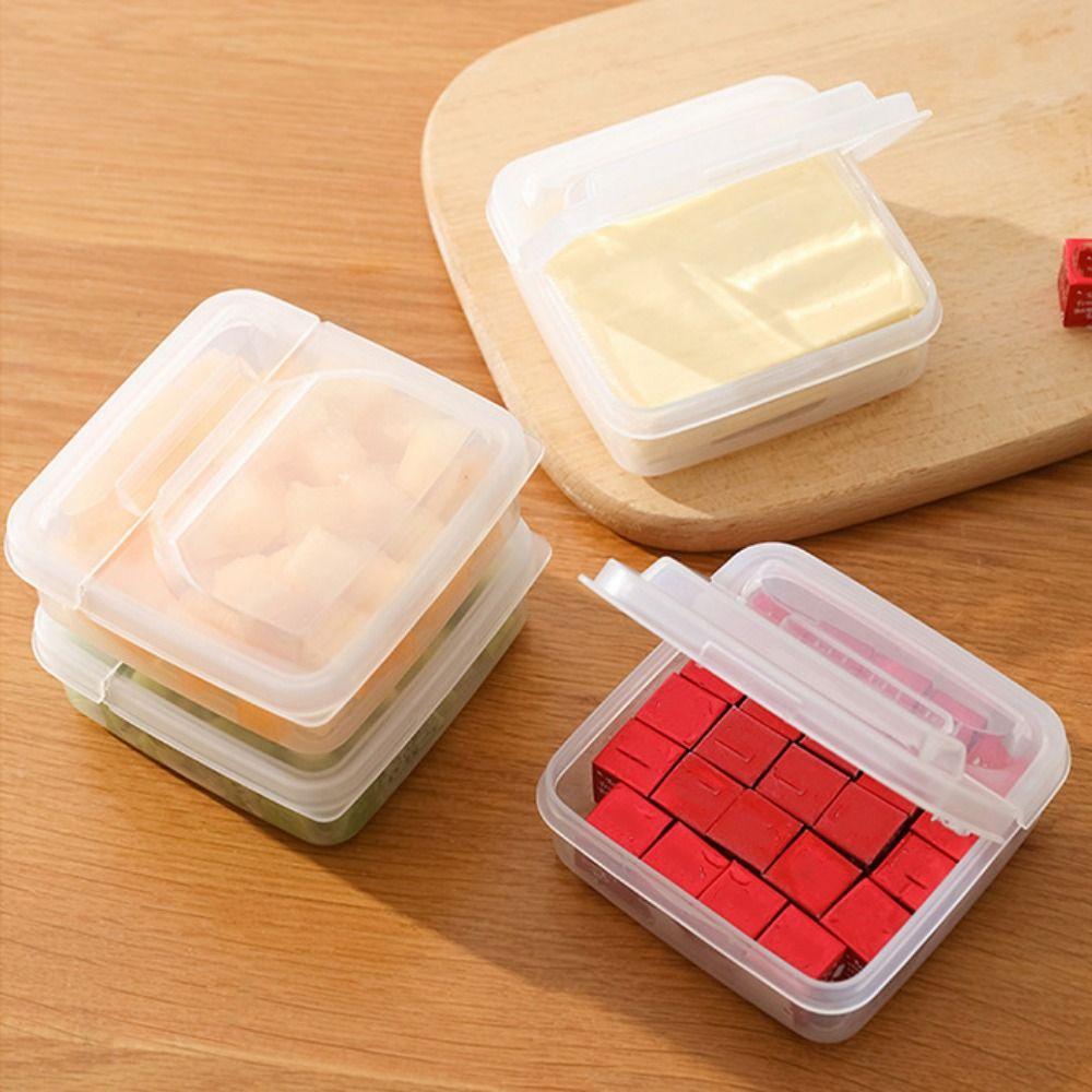

Plastic Butter Block Box Flip Cover Fruit Slice Storage Box Cheese Slice Storage Box Refrigerator