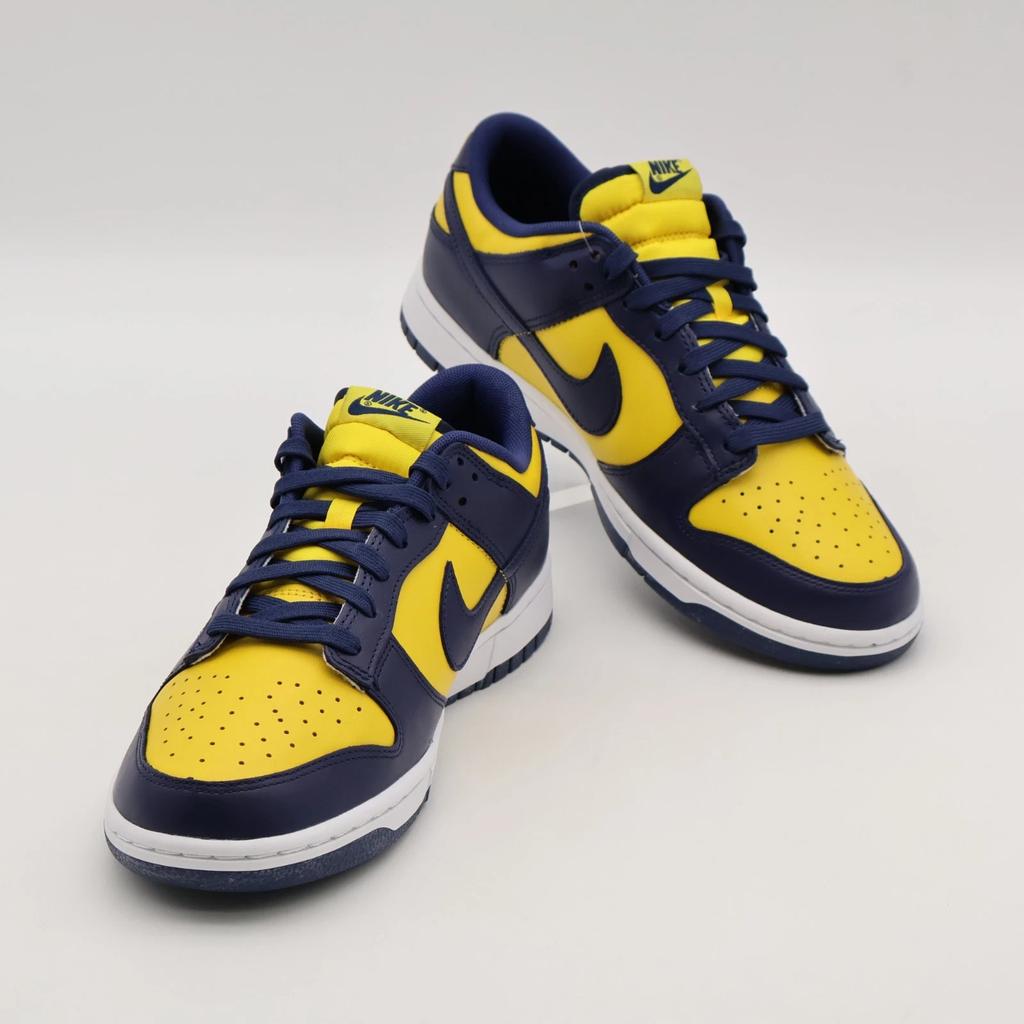 DD1391-700 Nike Dunk Low Michigan Varsity Maze Midnight Navy White (Men's)