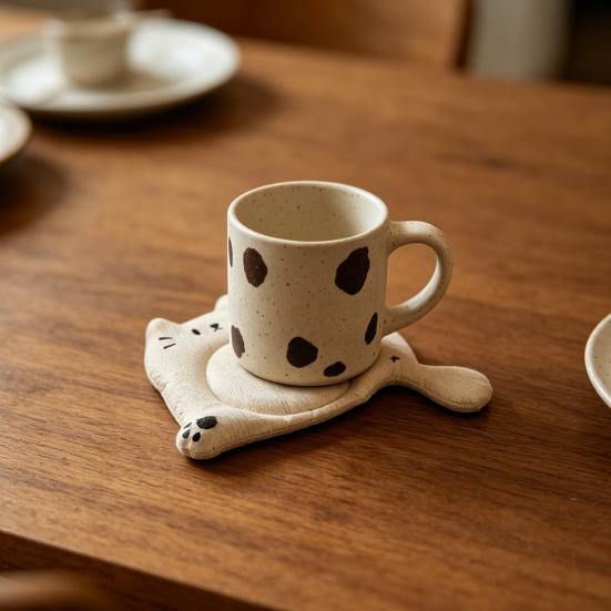 Cat Paw Coaster, Cute Animal Drink Coasters, Heat Insulation Mat for Coffee Cups, Absorbent Table Mat for Home Kitchen