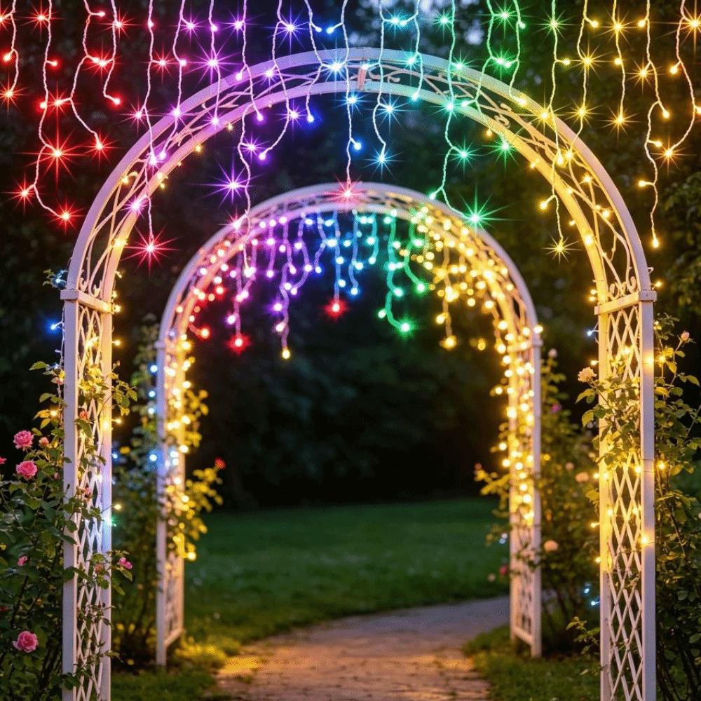 400 LEDs Curtain String Lights Low Voltage Meteor Effect Lamp  Festival Decoration