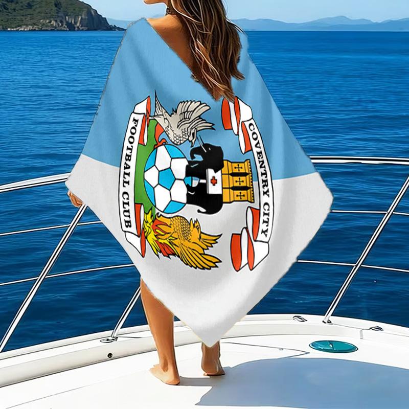 Strandtuch mit aufgedrucktem Wappen des Coven-try Football Club, superweiche Mikrofaser, perfektes Geschenk zum Geburtstag, für Pool, Strand, Reisen, für Familie und Freunde