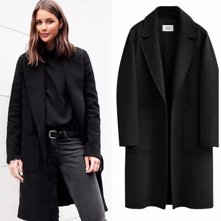 European Size Double-Sided Wool Coat - Autumn/Winter Loose Long Coat, Women's European & American Style