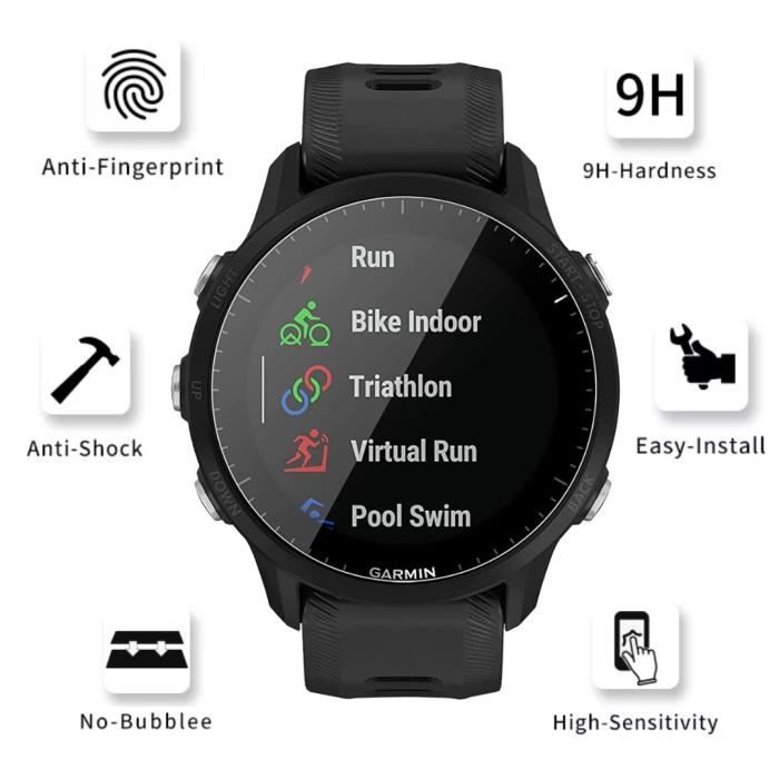 Verre Trempé pour Garmin Forerunner 955 - Forerunner 955 Solar - Lot de 2 - Phonillico