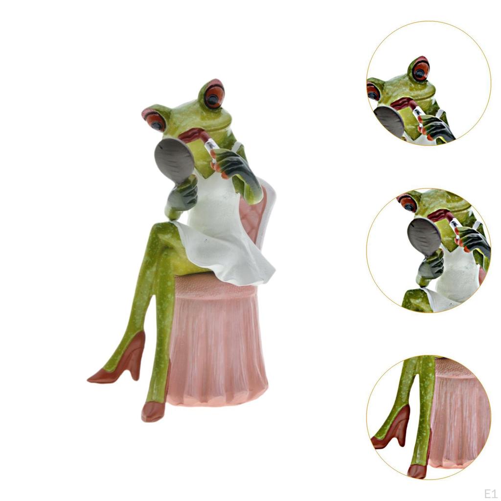 Frog Figurine for Garden Decoration Centerpiece Art Piece Pond And Fence