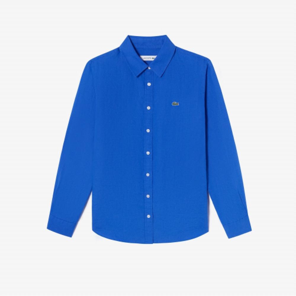 

LACOSTE Женская базовая льняная рубашка [Королевский синий]