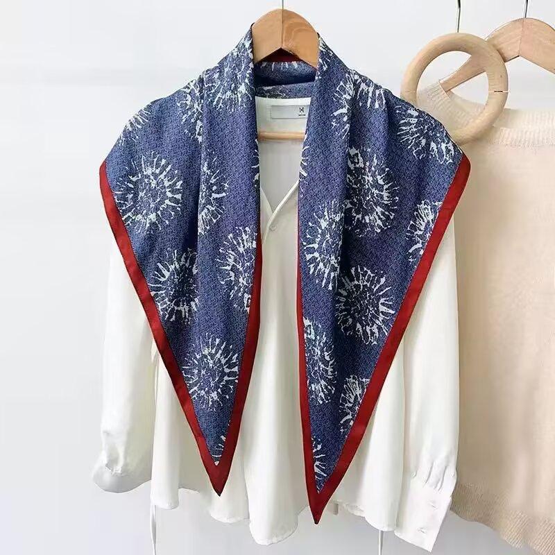Summer 1116 New Twill Cool Triangle Scarf Women's Fashion Versatile Neck Protection Scarf Thin Sunscreen Outer Scarf