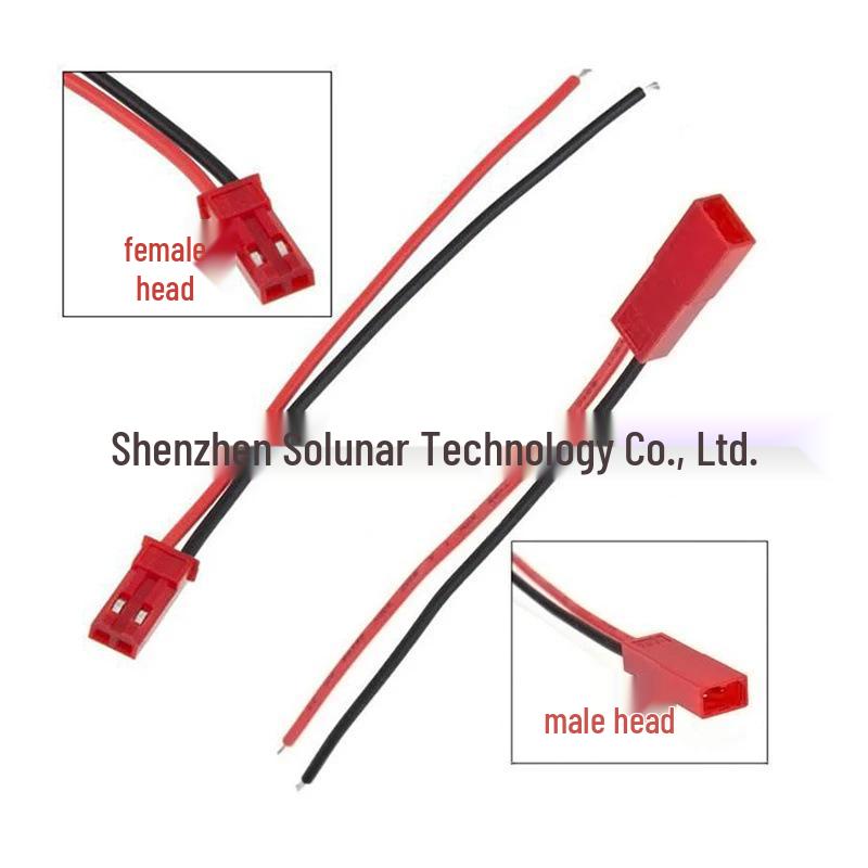 SM Male/Female Plug Cable 2.54MM Air Connection, 3-Battery Charging, 4P Terminal Power Cord, LED Light.