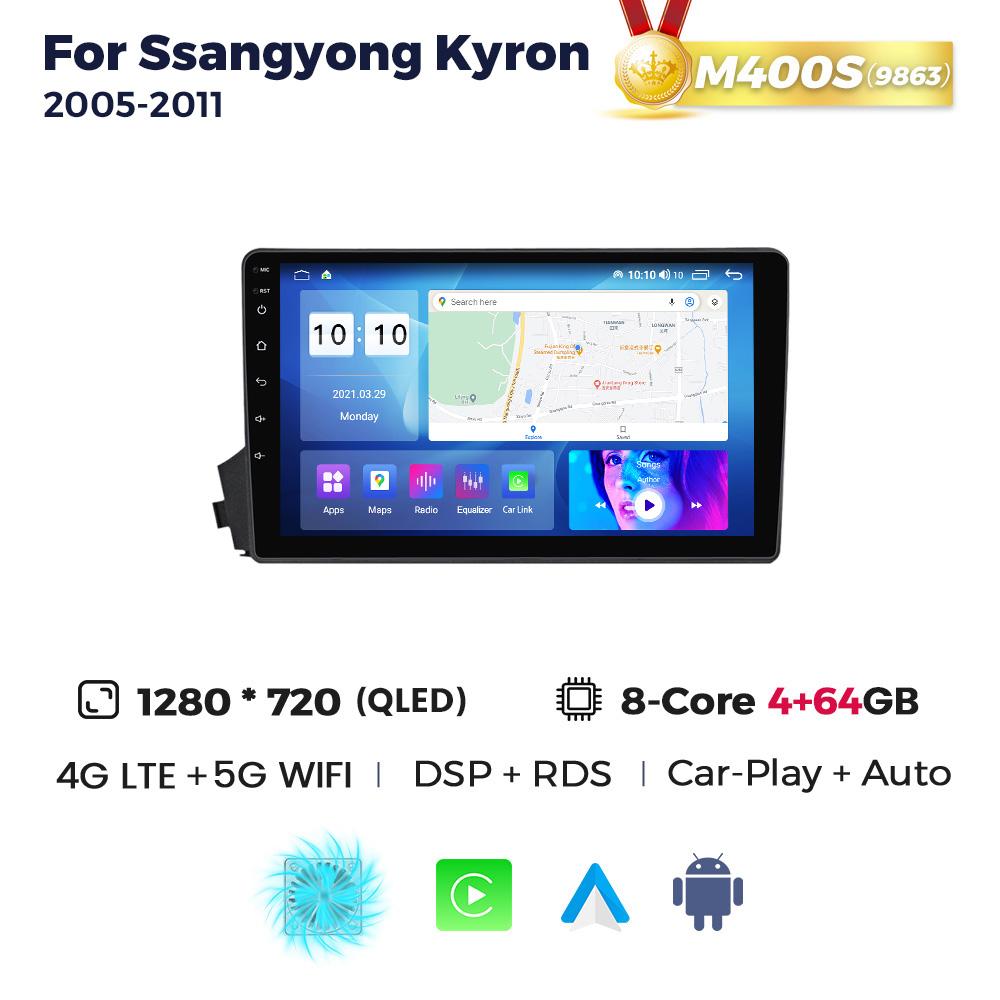 Navifly Wireless Carplay Android Auto Car Radio 2Din Stereo For SsangYong Kyron Actyon 2005-2011 GPS Head Unit Multimedia Player