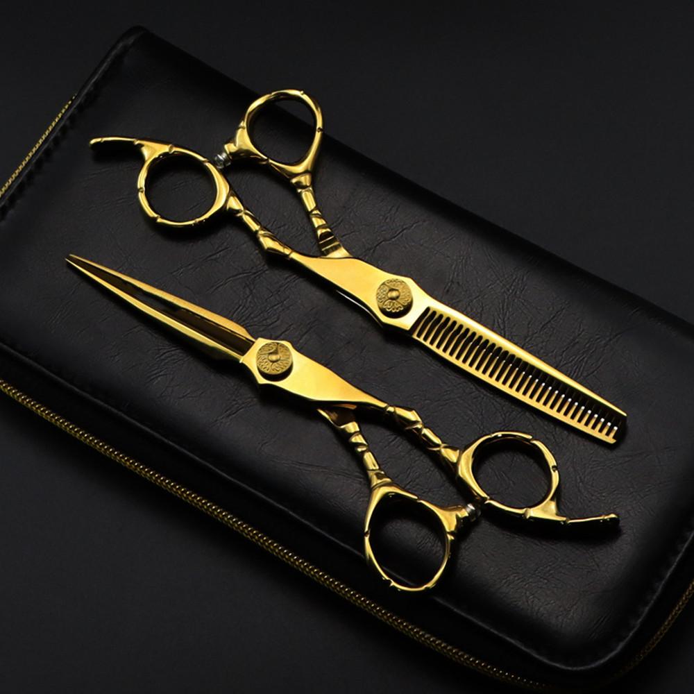 

Профессиональные стальные 6-дюймовые золотые ножницы для стрижки волос Инструменты для филировки волос Ножницы для стрижки Парикмахерские ножницы