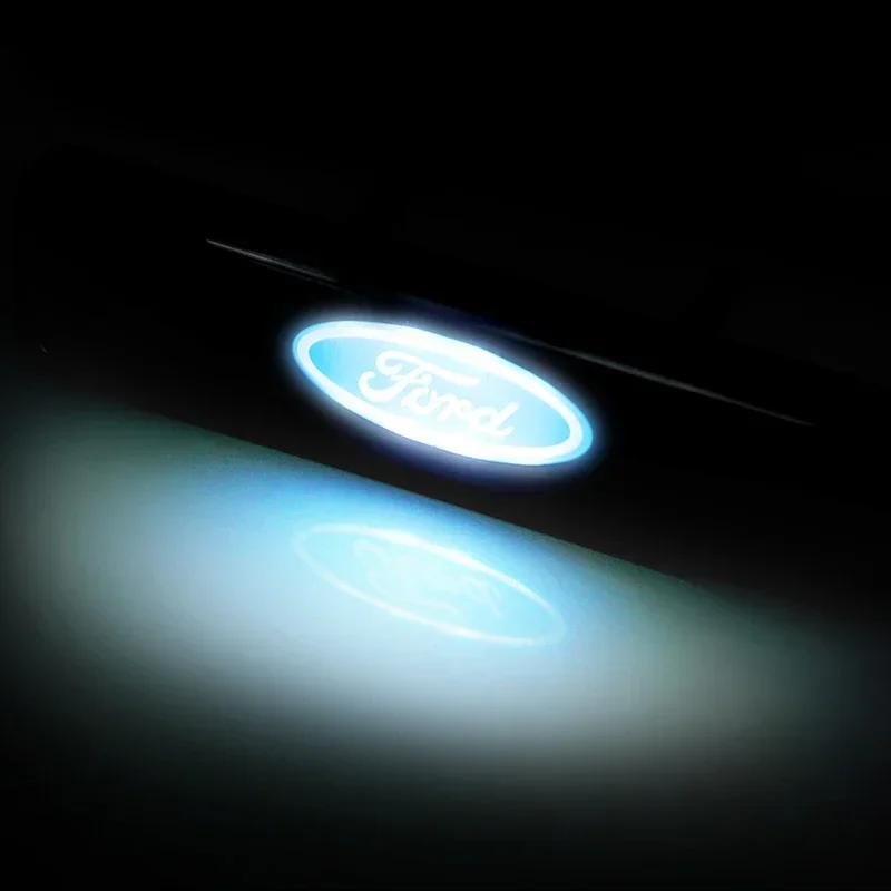 New 2026 Car Sticker Auto Accessories Car Front Hood Grille Logo LED Light For Ford Fiesta Ranger Focus Kuga Mustang MAX Transit