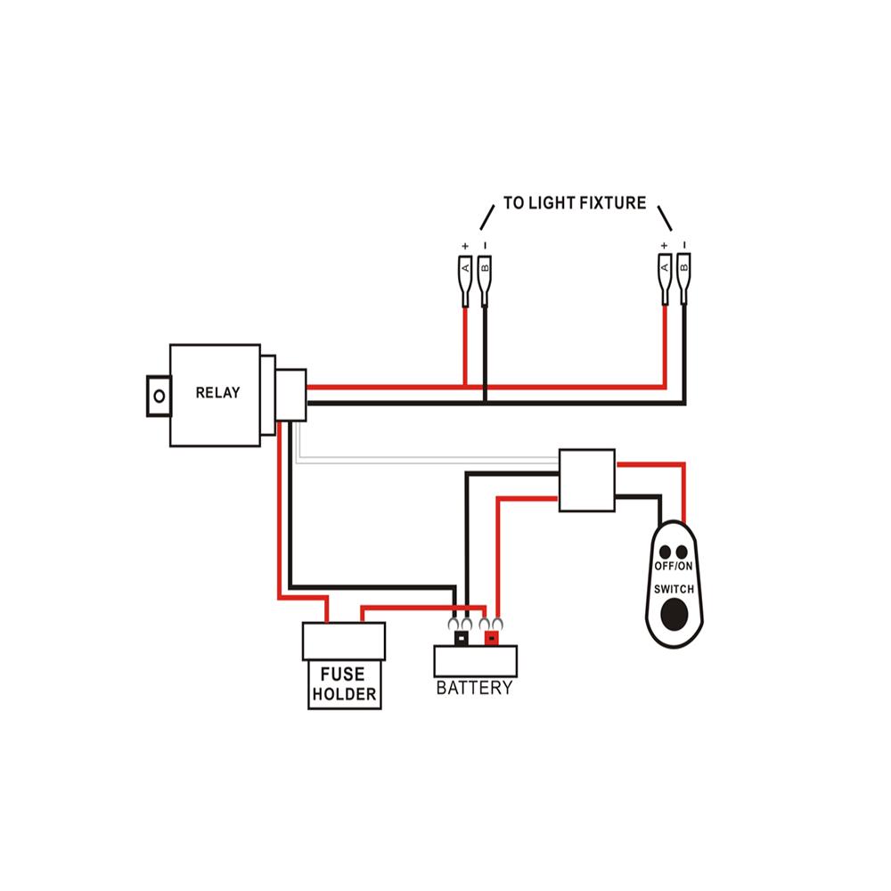 Kit Loom For LED Work Driving Light Bar With Fuse Relay 12V 40A