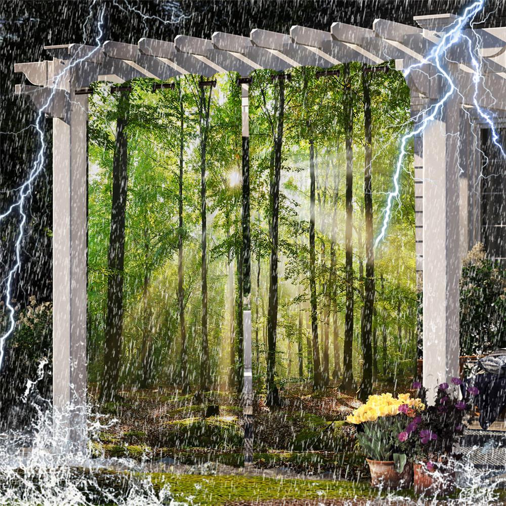 Terrassen Vorhänge Outdoor Wasserdicht Thermisch Isoliert Vorhang Gartentür Pool Hütte Pavillon Laube Pergola Vorhänge Lichtblockierend Hergestellt Aus Polyester