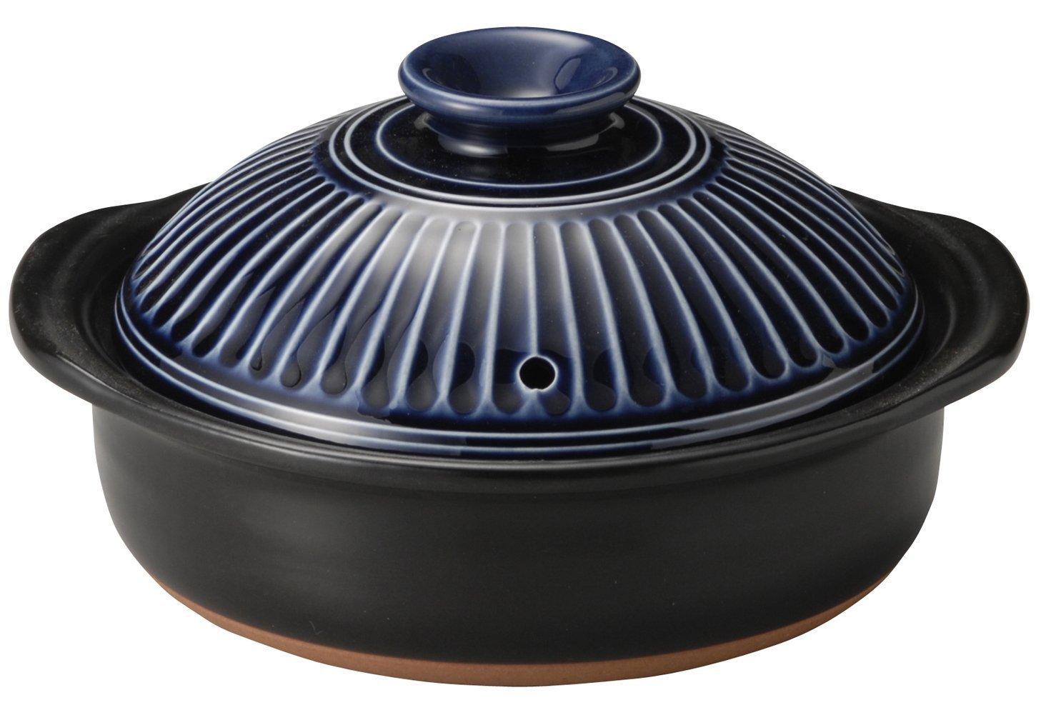 Ginpo Pottery Chrysanthemum Clay Pot, Banko Ware (Size 6 / Lapis Lazuli / Single Serving / Single Pot) A next-generation clay pot that beautifully ad