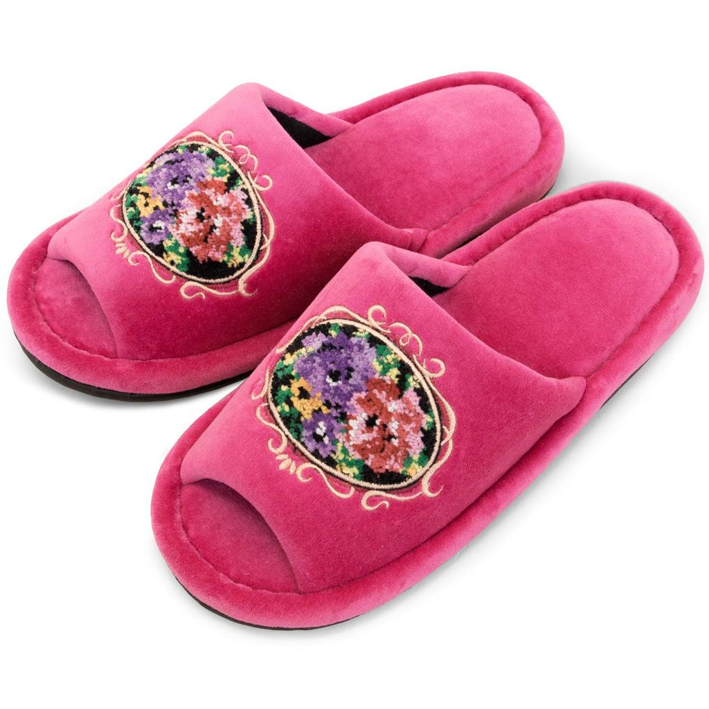 OKA fits feet up to approximately chenille rose and slippers, pink, 25cm, (elegant gorgeous)