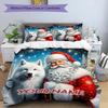 3PC Custom Name Santa's Winter Journey Bedding Set Printed Bedding Set Duvet Cover Closure Includes 1 Duvet Cover & 2 Pillowcases for All Seasons Bedr