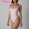 Retro Kantafwerking Patchwork Camisole Bodysuit: Minimalistisch, Ademend, Sexy Nude Stijl met Prachtige Rug