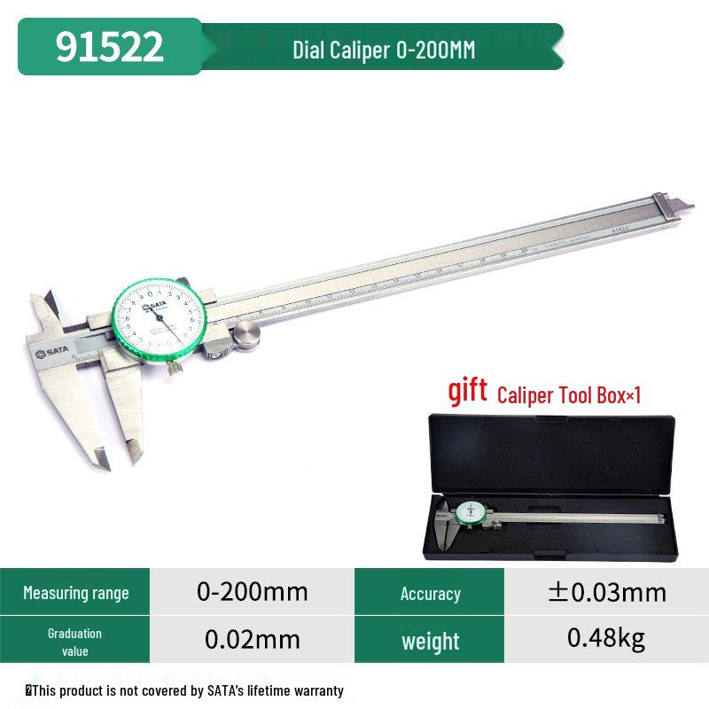 SATA Stainless Steel Dial Caliper - Mechanical Measuring Tool