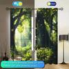 2pcs- Forest Light and Shadow Printed Pattern Printed Curtains, Window Decorations, Home Decorations, Room Decorations