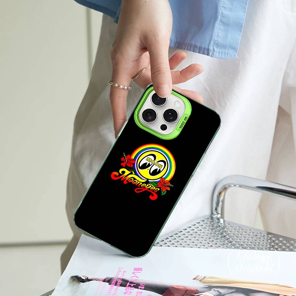 M-Moon-eyes Luxury Colorful Phone Case For IPhone 17 16 15 14 13 12 11 Pro Max Plus Matte Cover