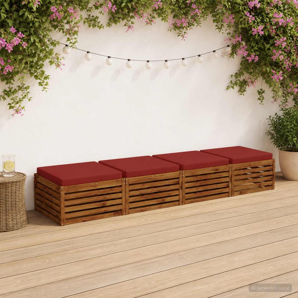 4 Piece Seat Cushions SOEST 4 Pcs. 100percent Polyester Red
