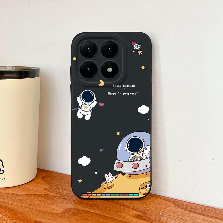 For Xiaomi 15T Pro Phone Case For Xiaomi 17 Pro Max Cute Astronaut Funda For Xiaomi15T Soft Liquid Silicone Durable Back Covers