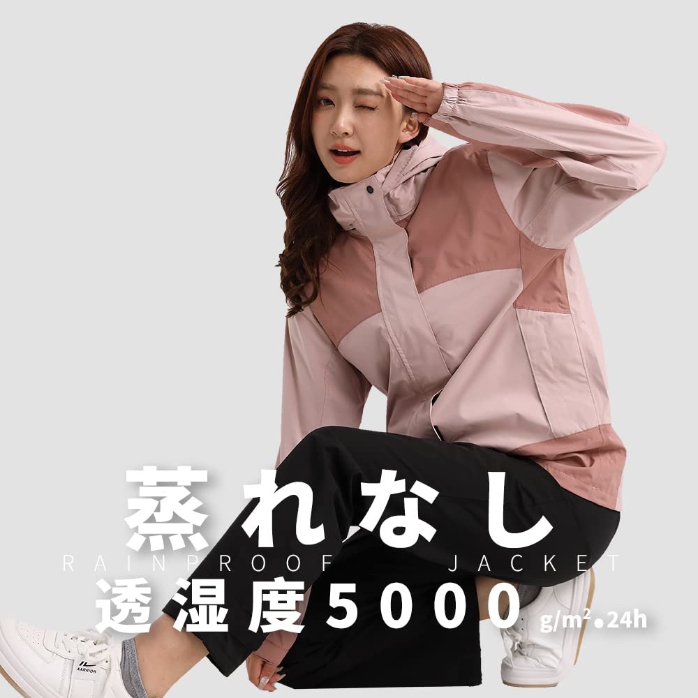 Arashiyama Golf Rain Suit and Mountain Waterproof Size Women's Set, Raincoat, Windbreaker, Parka, (Pink, M)