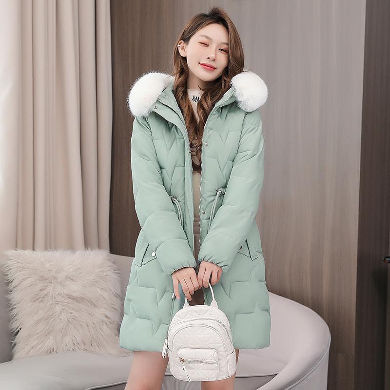 Winter Down Jacket for Women Medium and Long Slim Fit Fashionable Korean Style Large Fur Collar