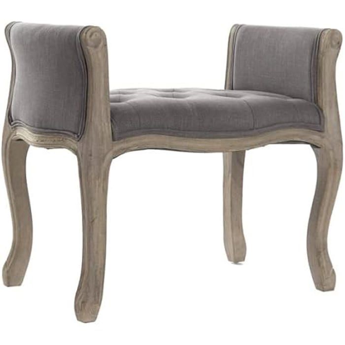 Úložný kufr - DKD HOME DECOR - Lněná šedá - Heveové dřevo - 71 x 48 x 60 cm - Současný design