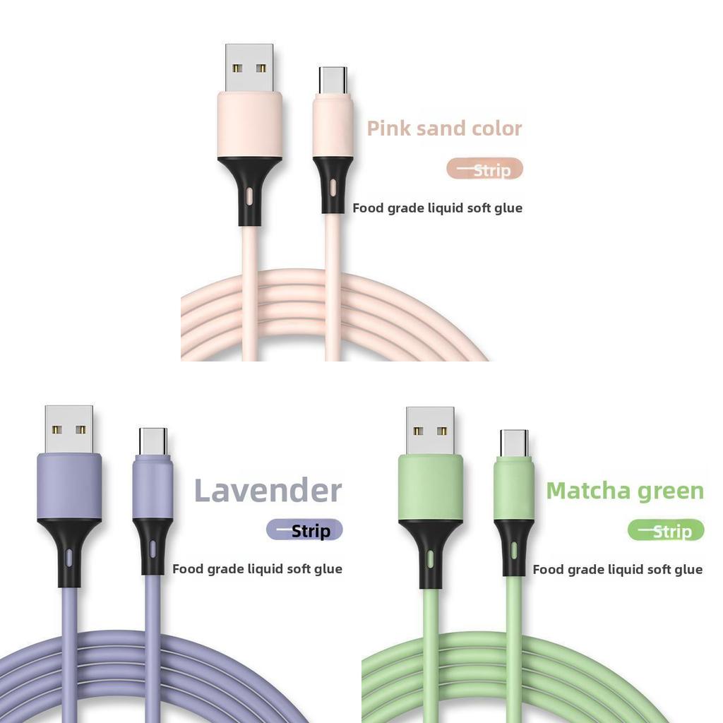 Silicon Green Typec Charging Cable With Fast Charging For Huawei Xiaomi Vivo Oppo Devices