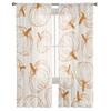 Herbstlinie Kürbis Textur Gardinen für Wohnzimmer Schlafzimmer Tüll Vorhang für Küche Voile Vorhang Blindplatten