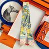100% Seta Alta Qualità Marca di Lusso Foulard Fascia per Capelli Fascia per Capelli Foulard Nastro Cravattino Foulard Sciarpe Sottili Accessori