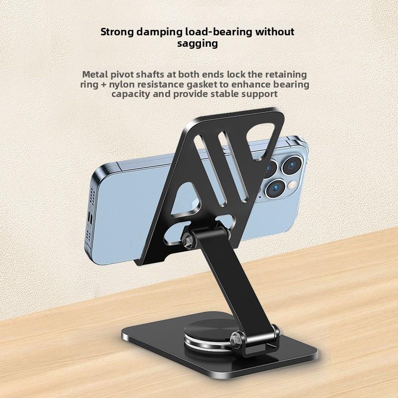 Universal Metal Phone Holder With 360 Degree Rotation And Foldable Design For Ipad And Gaming Use