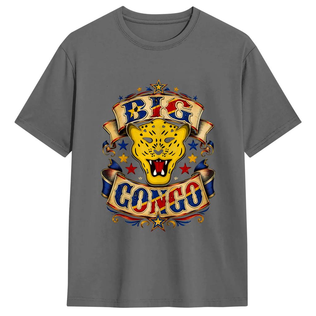 Congo Flag T Shirts Unisexs 100 Cotton Humorous TShirt O Neck Tee Shirt Short Sleeve Tops Printing