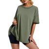 Ladies Casual Round Neck Short Sleeve Color Fashion Loose T-shirt
