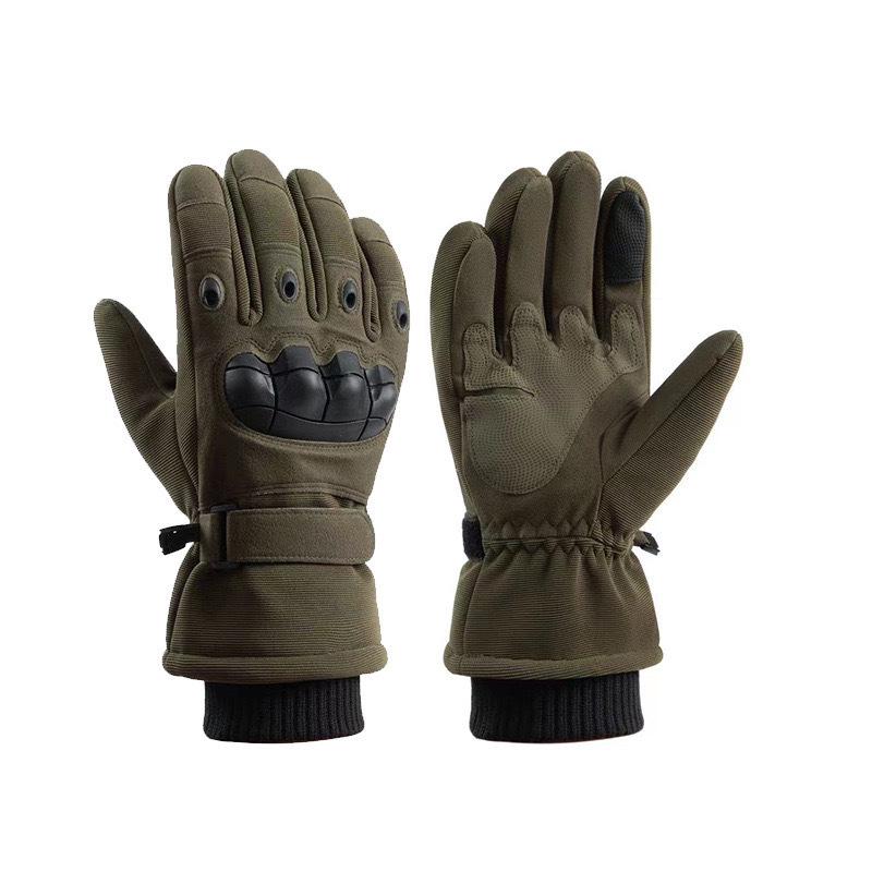 Men's Fleece-Lined Touchscreen Tactical Gloves: Winter Windproof Non-Slip Gloves for Outdoor Sports, Cycling, and Motorcycling.