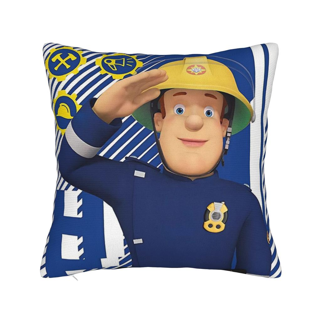 Fireman Sam Square Pillow Case Firefighters Cartoon Cushion Covers Awesome Zippered Decorative Pillowcase for Sofa 40*40cm