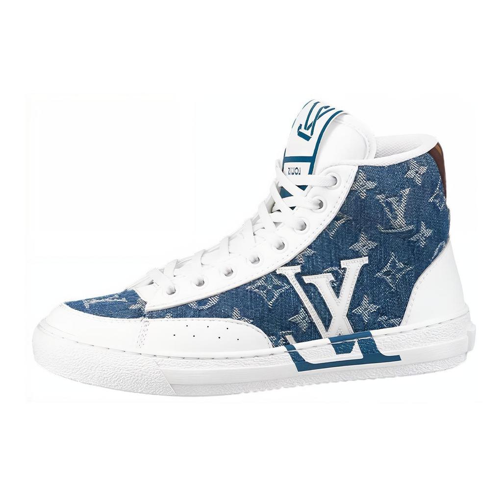 Louis Vuitton Charlie Ankle Sneakers 'White Denim Monogram' Women's 1A9S5G