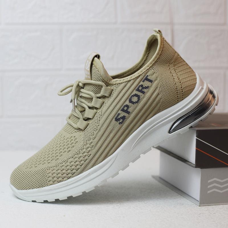 Men's casual shoes air cushion sports shoes fly-woven breathable soft sole lightweight spring new cloth shoes