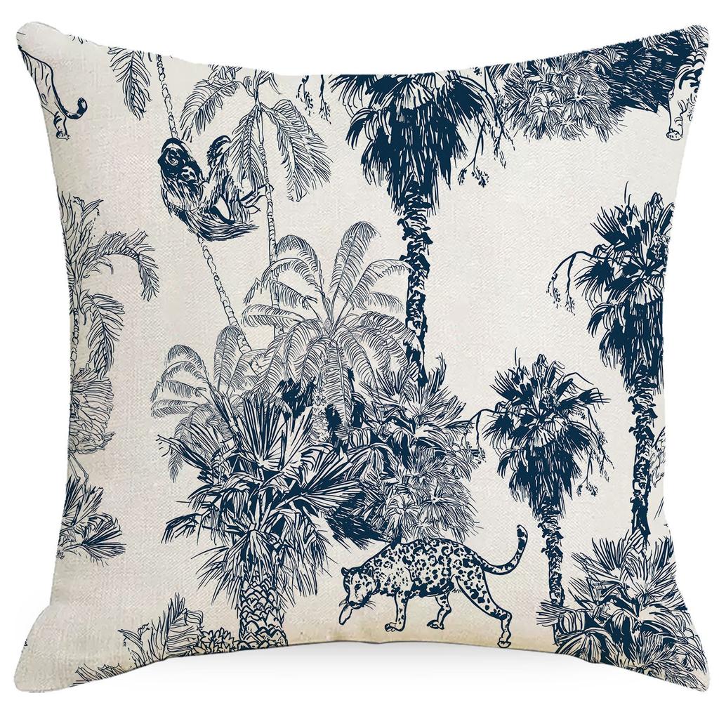 Kissenbezug mit geometrischem Blumen- und Pflanzenmuster im chinesischen Stil, Wohnzimmer, Sofa, Kissenbezug im neuen chinesischen Stil