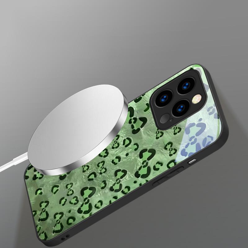 Abstract Leopard Print Suitable For iPhone 16E 17 Pro Max 15 Pro 14 13 Plus 12 Mini 11 16 Air 17Pro Magnetism Glass Phone Case