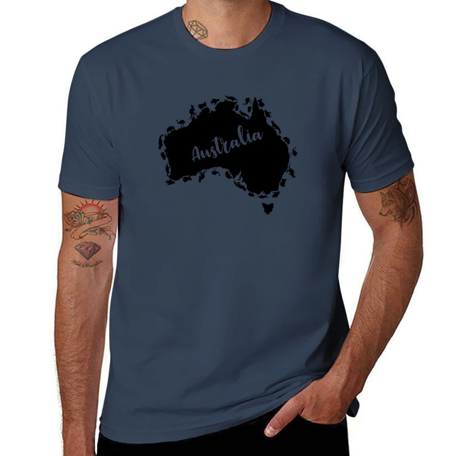 Australian Continent Animals Tshirt Casual Loose Fit Summer Tee Shirt S