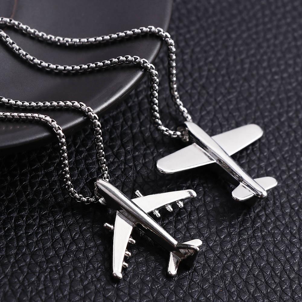 Steel For Women Pendant Hiphop Airplane Man Chain Necklace Neck Jewelry Korean Clavicle Choker