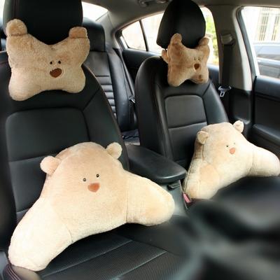 Cute Bear Animal Car Headrest Pillow Lovely Auto Seat Head Support Neck Protector Cushion Plush Automobiles Lumbar Rest Car Kits