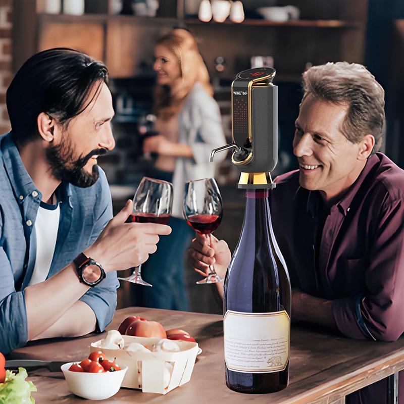 Luxurious 3-In-1 Electric Wine Aerator, Decanter, Dispenser & Vacuum Pump. Touch Screen Led Display - Wine Preservation System