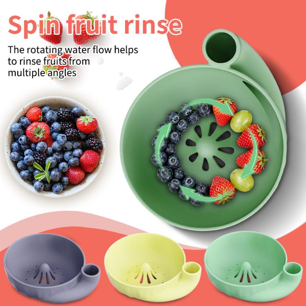 Silicone Swirling Fruit Washer Automatic Vortex Berry Rinse Basin Portable Fruit Cleaner  Counter