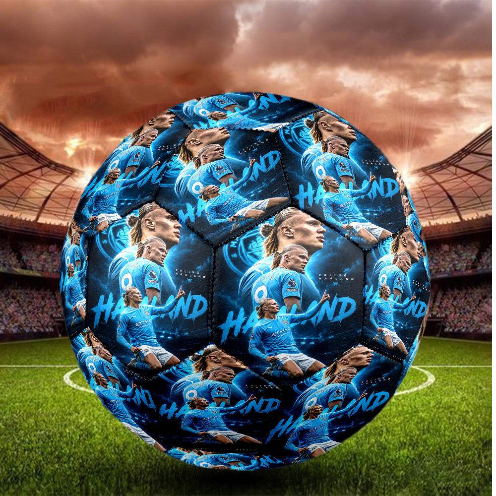 Erling Haaland Taglia 5 Pallone da Calcio Pallone da Calcio ad Alta Elasticità Per Competizioni all'Aperto Allenamento Quotidiano Gioco