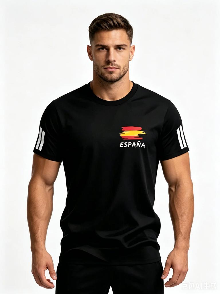 2026 Nuova Maglia da Tifoso Tema Nazionale Spagna Asciugatura Rapida Sportiva Casual Top T-shirt per Uomo