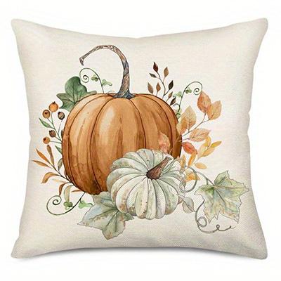 Home Decor Fall-Themed Pumpkins And Hello Fall Design Pattern Cushion Cover Suitable For Sofa Bedroom Car Pillow Cover