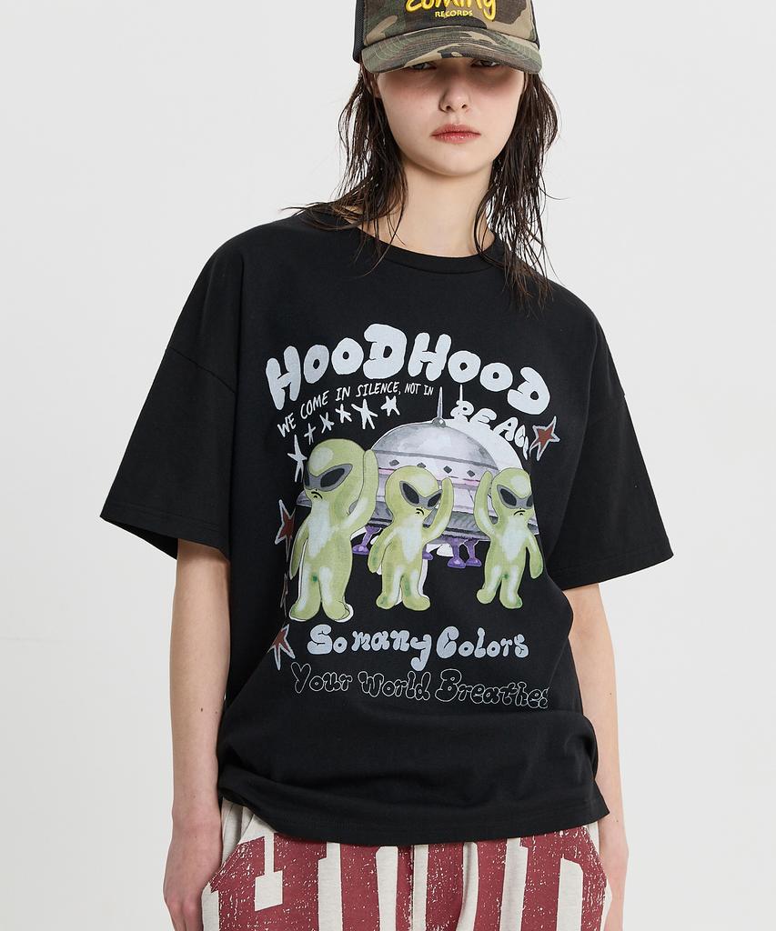 HOODHOOD Alien Piece Short Sleeve T-Shirt Black
